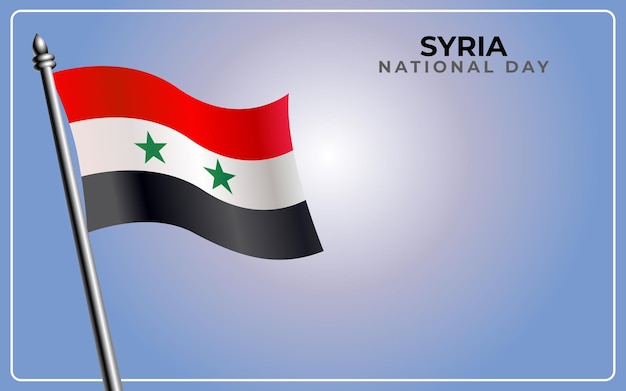 Nationale vlag van Syrië geïsoleerd op achtergrond met kleurovergang