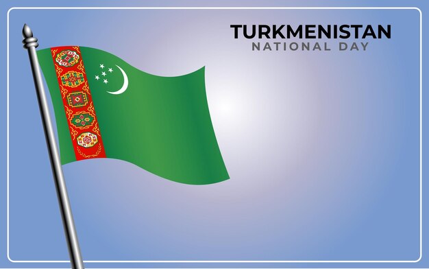 Nationale vlag van Turkmenistan geïsoleerd op achtergrond met kleurovergang