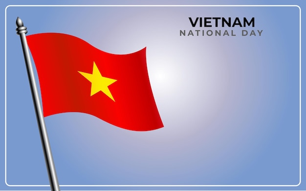 Nationale vlag van Vietnam geïsoleerd op achtergrond met kleurovergang