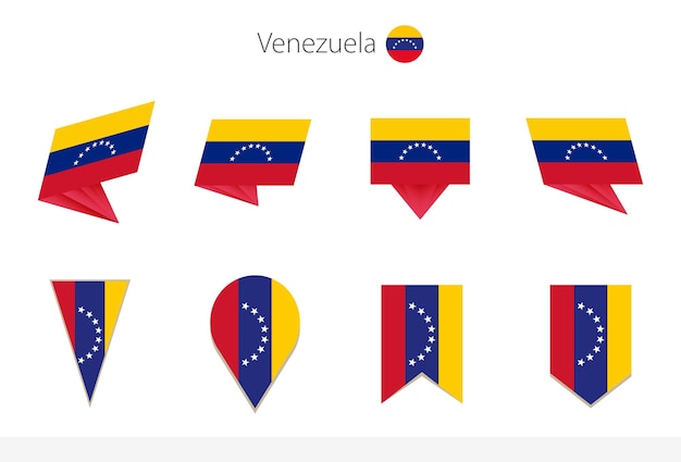 Nationale vlagcollectie van Venezuela acht versies van vectorvlaggen van Venezuela