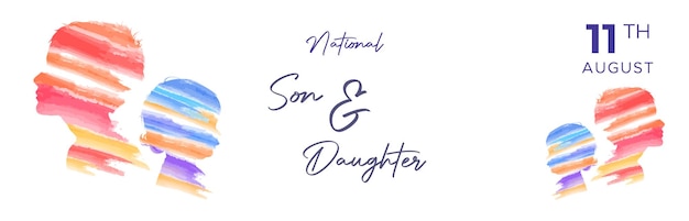nationale zoon en dochter dag viering ontwerp vrolijk concept geïsoleerd witte achtergrond kleur
