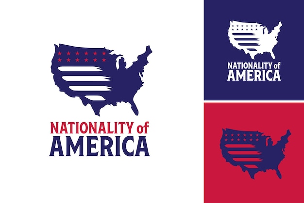 Vettore il logo della nazionalità dell'america