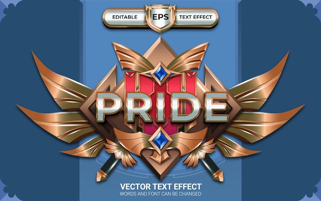 Nations Pride Achievement Game Badge with Editable Text Effects and Golden Theme