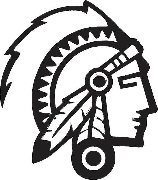 Native American Chief Hoofdtooi Logo Design