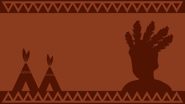 Vector native american day-achtergrondontwerp geschikt voor gebruik op native american-dagevenementen in de verenigde staten