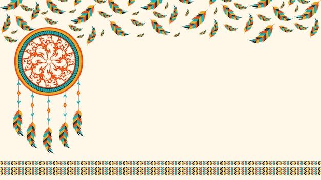 Native american day background design