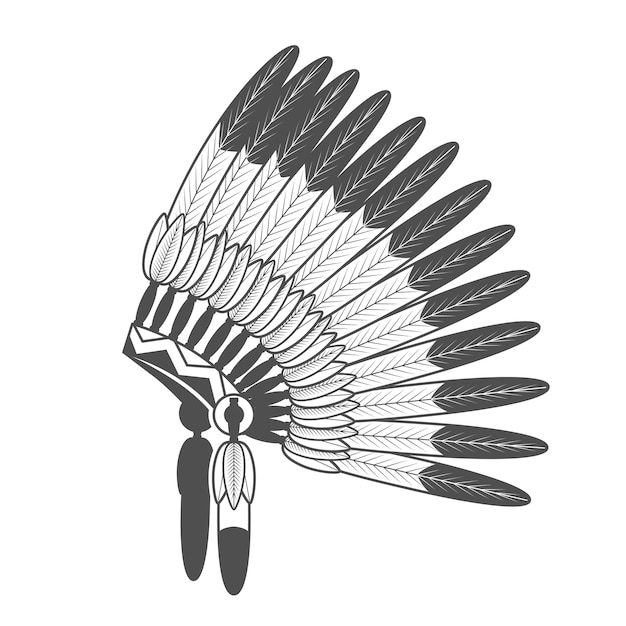 Nativo american feathered war bonnet