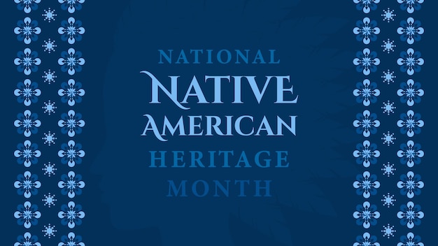 Native American Heritage Month Achtergrondontwerp met abstracte ornamenten ter ere van inheemse Indianen in Amerika