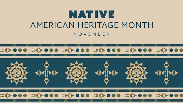Native American Heritage Month Achtergrondontwerp met abstracte ornamenten ter ere van Native