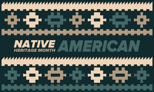 Vector native american heritage month american indian culture tradition indian pattern vector authentic
