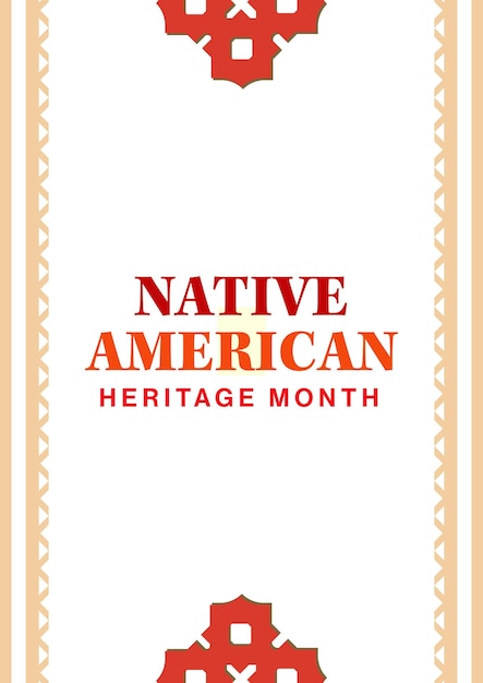 아메리카 원주민 유산 월 미국 원주민 인디언을 축하하는 추상적인 장식으로 배경 디자인