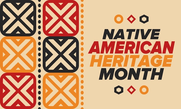 Vector native american heritage month in november amerikaans-indische cultuur traditiepatroon vector