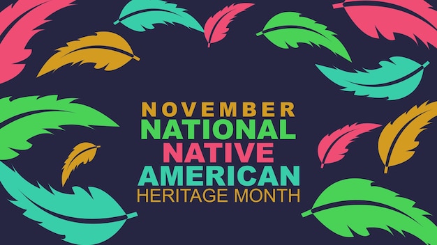 Native American Heritage Month is observed in November Posters cards banners Vector illustration