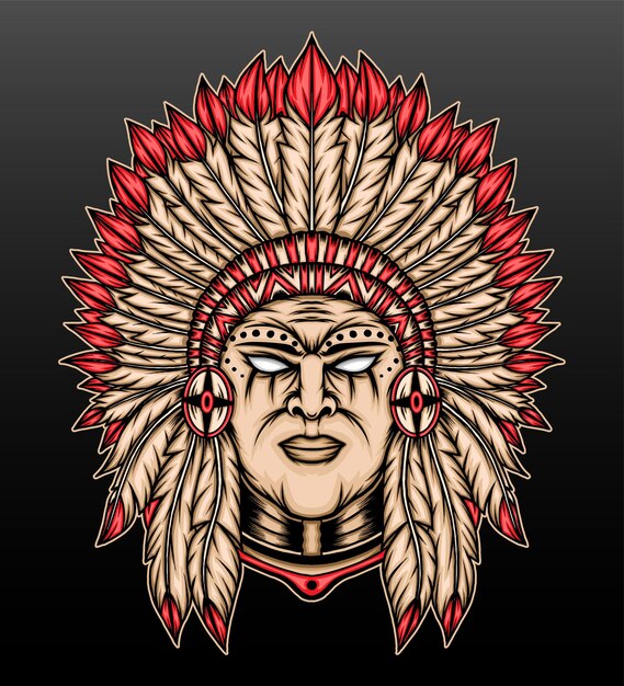 native american illustration design