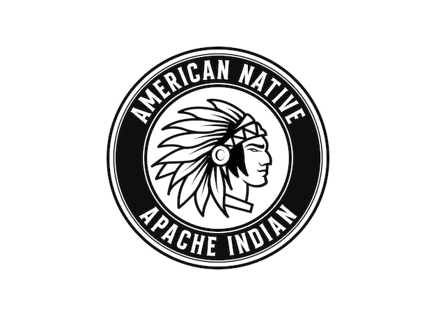 Native American Indian Chief head profile . Mascot sport team logo.