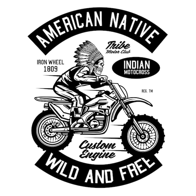 Vettore native american motocross