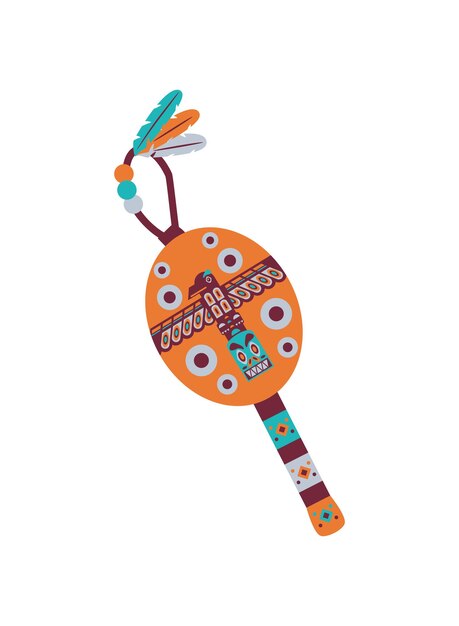 Vector native american talking stick