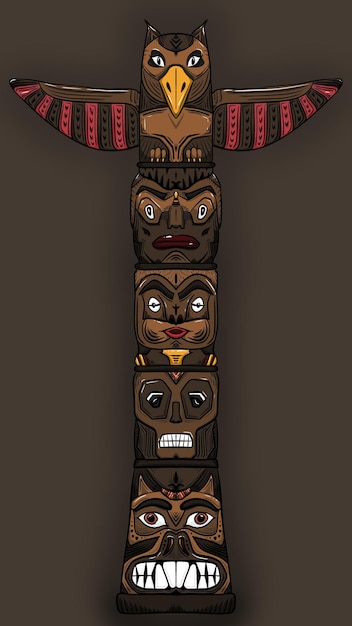 Native American totem pole