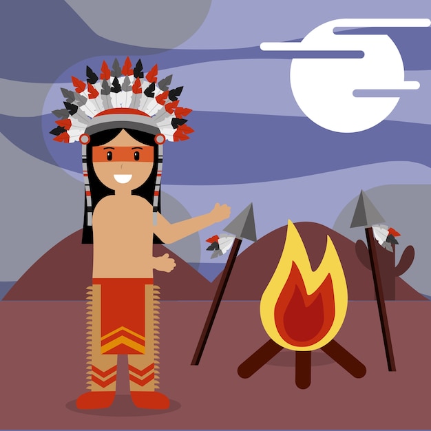 Vector native american