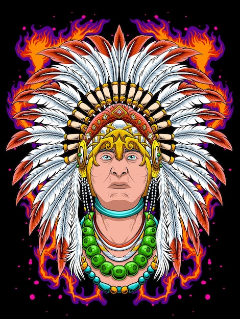 Native Chief Indian tribe character