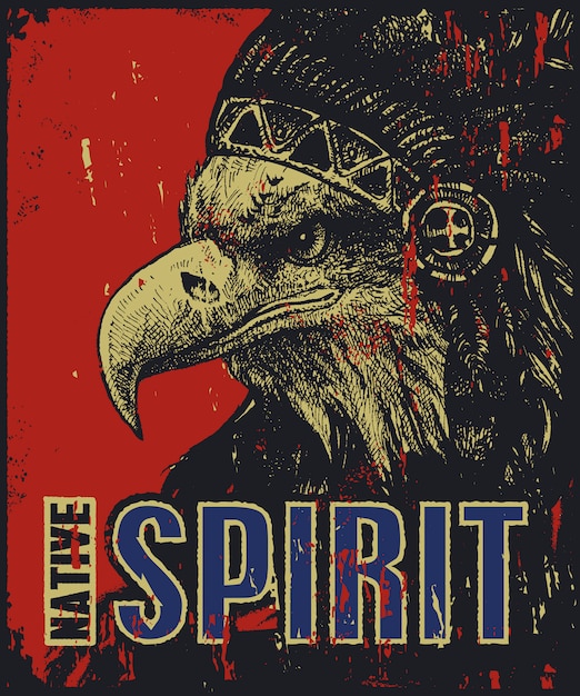 Native Spirit Eagle poster illustration