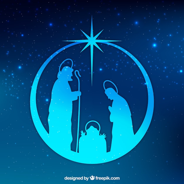 Vector nativity scene silhouettes