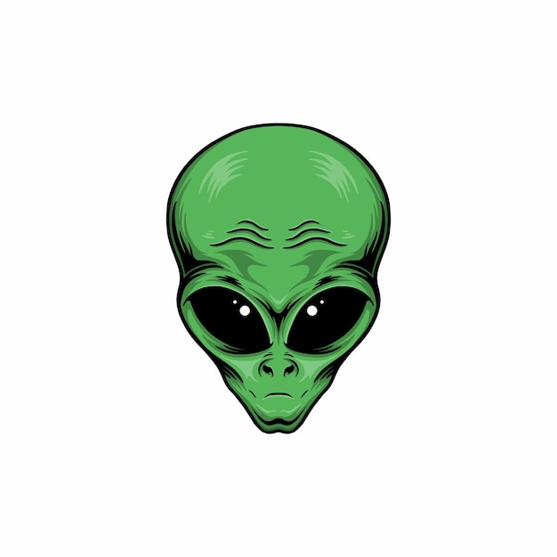 Natural alien head vector illustration