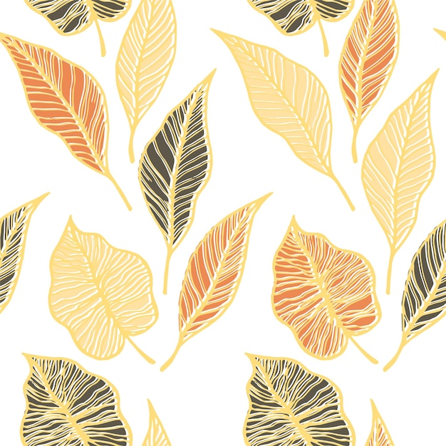 Natural backdrop botany leaf silhouettes aspen leaf floral vect