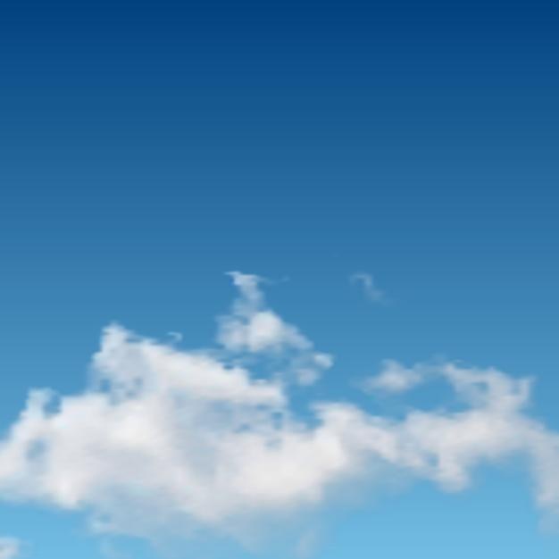 Natural background with cloud on blue sky Realistic cloud on blue backdrop Vector illustration