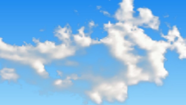 Вектор Естественный фон с облаком на голубом небе реалистичное облако на голубом фоне векторная иллюстрация