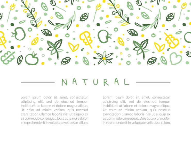 वेक्टर natural banner with space for text healthy vegetarian food eco store farm market eco friendly background poster card template design vector illustration