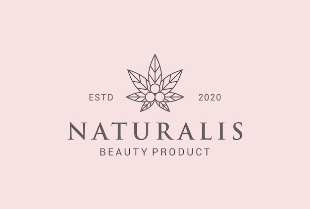 Vettore design del logo di cura di bellezza naturale.