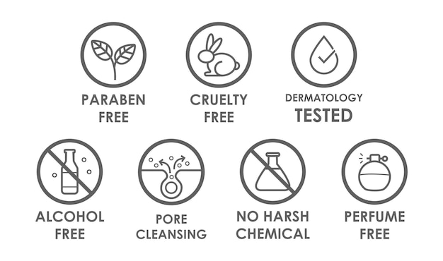 Vector natural beauty product icon set