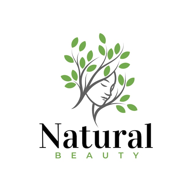 natural beauty woman feminine logo template