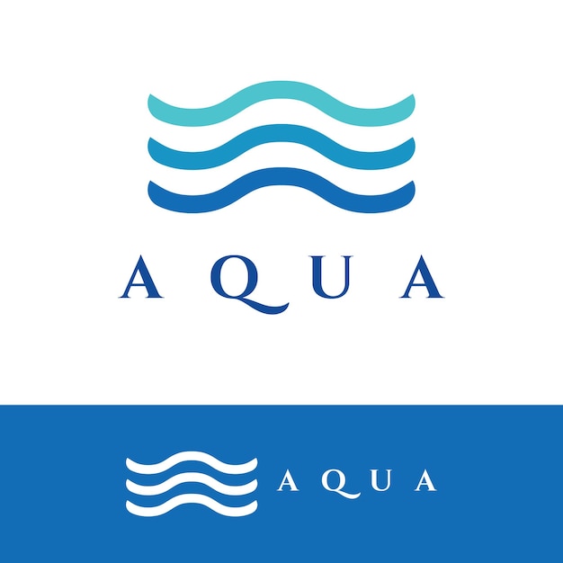 Natural blue pure aqua water Logotype designAqua abstract design with outlineDrinking or mineral water sign icon