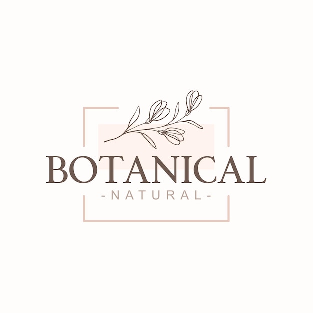 Natural botanical logo design with a minimal style