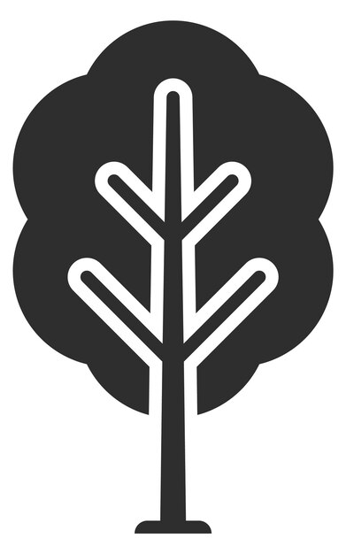 Vector natural botany symbol. black tree icon. forest plant