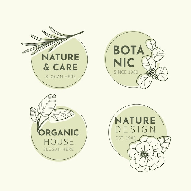 Collezione logo aziendale naturale in stile minimal