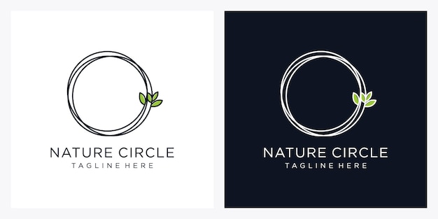 Natural circle logo design template