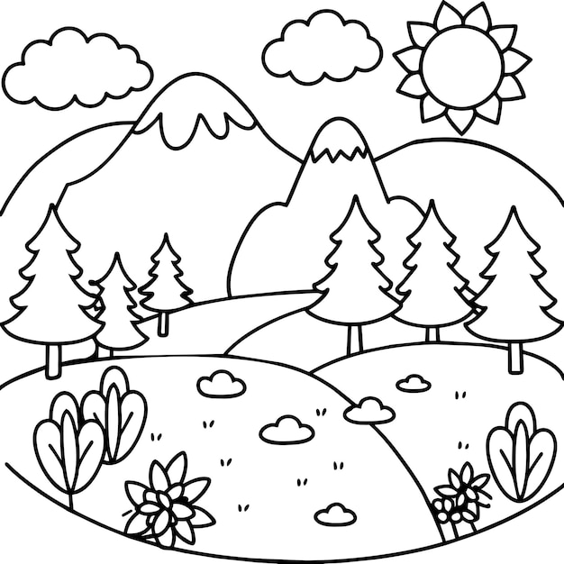 Vector natural coloring page