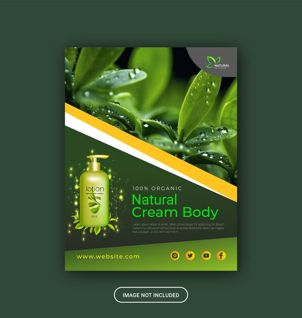 natural cosmetic vertical flyer template