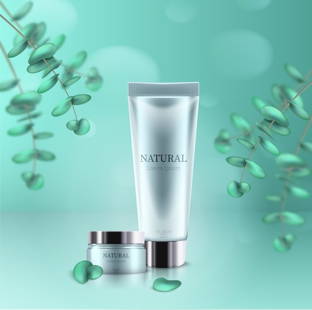 natural cosmetics products realistic composition