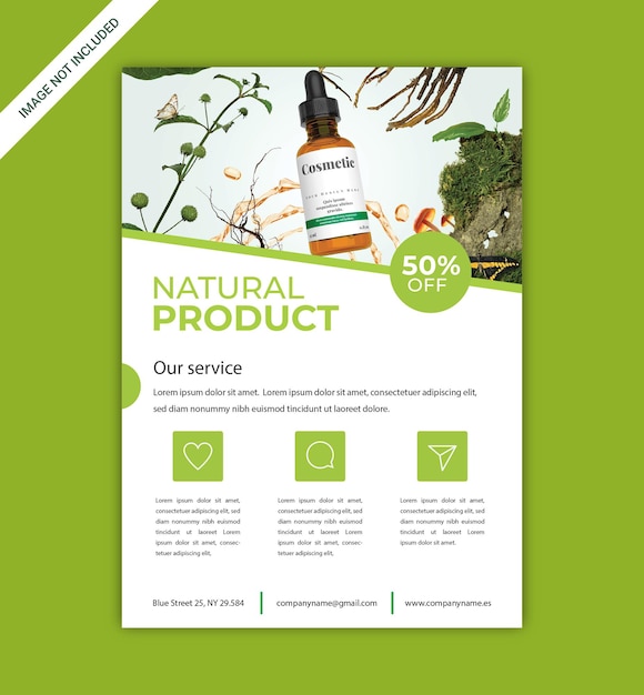 Vector natural cream and product flyer