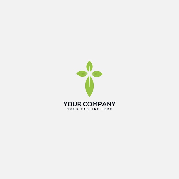 Natural cross and environment logo design