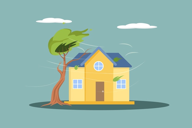 natural disaster concept colored flat vector illustration isolated