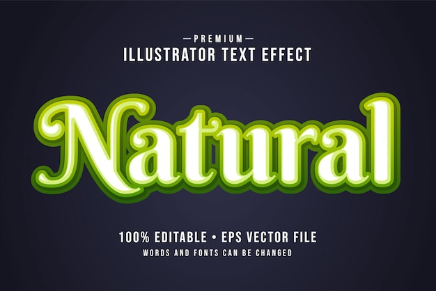 Natural editable 3D text effect or graphic style with light green gradient