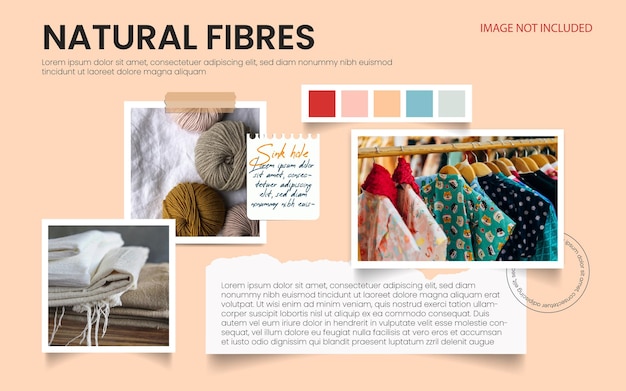 Vector natural fibres textile theme mood board