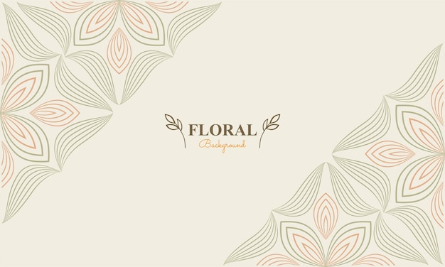 Natural floral background with abstract natural shape leaf and floral ornament in soft color style