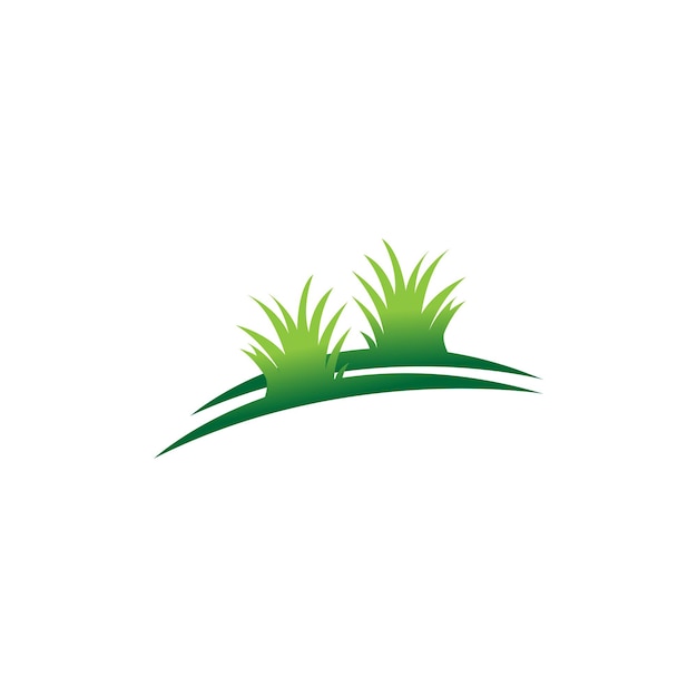 自然な草のアイコン ロゴ デザイン ベクトル テンプレート