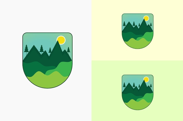Design del logo del paesaggio verde naturale